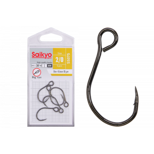 Крючки Saikyo SS075-BN IN-LINE EYE №2/0 (5 шт.) Крючки Saikyo SS075-BN IN-LINE EYE №2/0 (5 шт.)